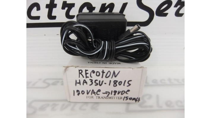Recoton HA35U-18015 120vac to 18vdc 150ma DC adaptor